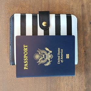 Black and white stripe passport cover